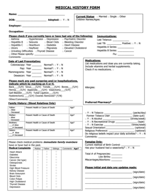 Medical History Form
