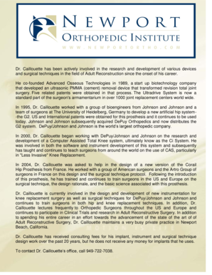 Newport Orthopedic Institute Patient Information Form