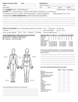 Medical History Form