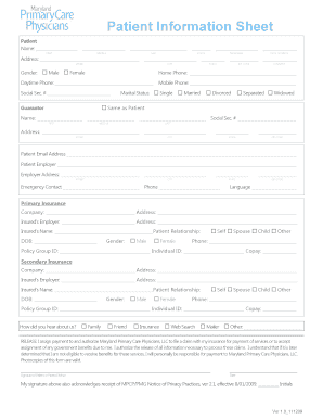 Patient Information Sheet