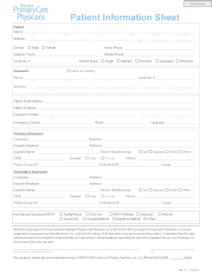 Patient Information Sheet