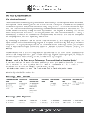 Open Access Colonoscopy Registration Form