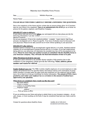 Maternity Leave Disability Forms
