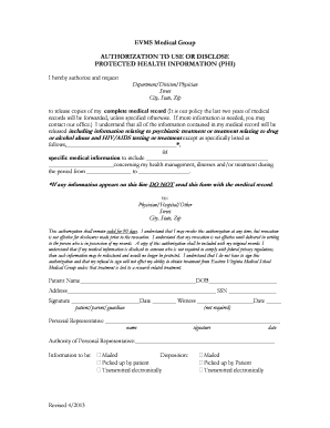 Authorization to Use or Disclose Protected Health Information