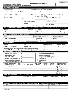 Transamerica Life Insurance Application