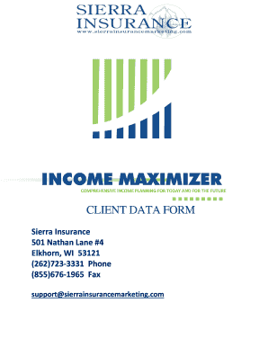 Client Data Form for Retirement Planning