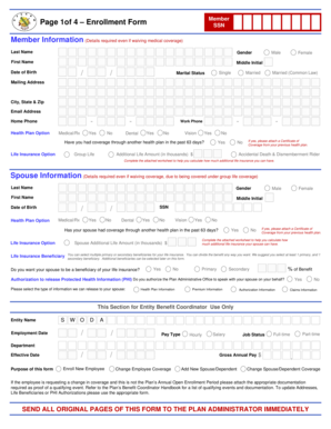 Oklahoma Public Employees Health & Welfare Plan Enrollment Form