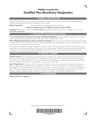 Fidelity Qualified Plan Beneficiary Designation