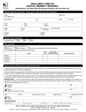 Hospital Indemnity Insurance Enrollment Form