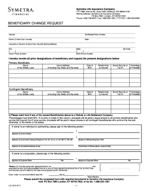 Beneficiary Change Request Form