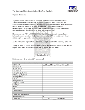 American Thyroid Association Donation Form