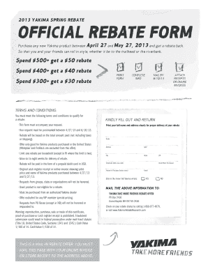 Yakima Spring Rebate Form