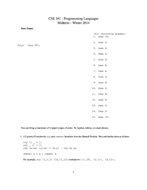 Fillable Online CSE341: Programming Languages Lecture 12 Equivalence ...