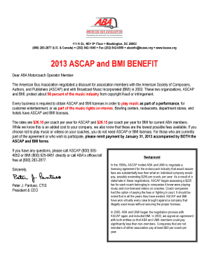 ASCAP and BMI Licensing Application