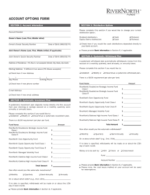 RiverNorth Funds Account Options Form