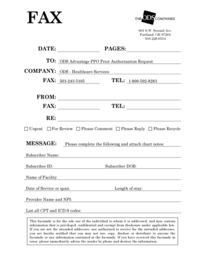 ODS Advantage PPO Prior Authorization Request
