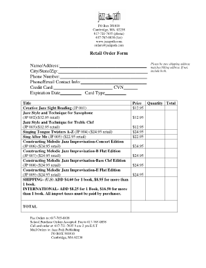 Retail Order Form
