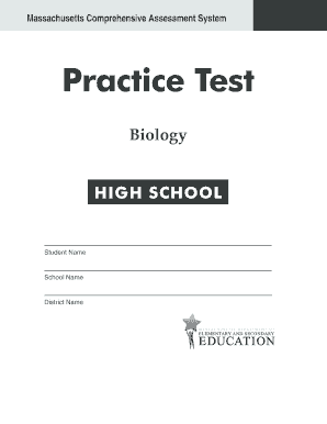 Massachusetts Biology Practice Test
