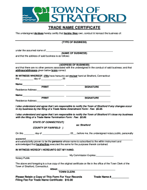 Trade Name Certificate