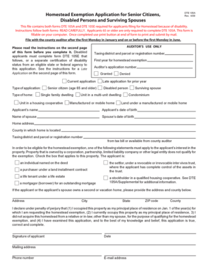 Ohio Homestead Exemption Application for Seniors