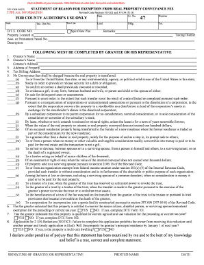 Ohio Real Property Conveyance Fee Exemption Form