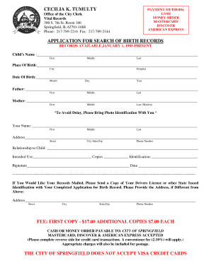 Illinois Birth Record Search Application