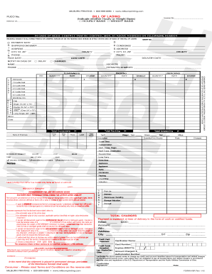 Bill of Lading Form