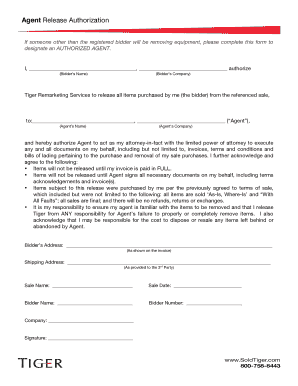 Agent Release Authorization Form