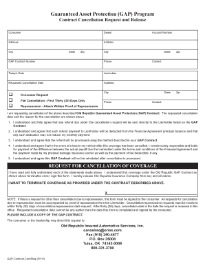 GAP Contract Cancellation Request