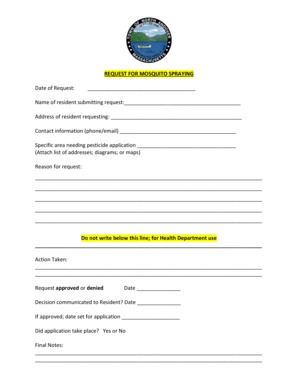 Request for Mosquito Spraying