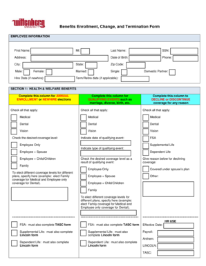 Benefits Enrollment Form