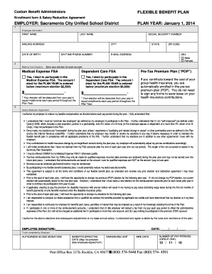 Flexible Benefit Plan Enrollment Form
