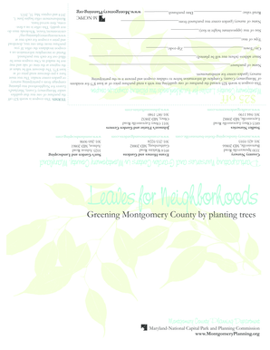 Montgomery County Tree Planting Coupon