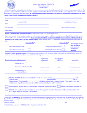 Missouri State Employees Cafeteria Plan Election Agreement