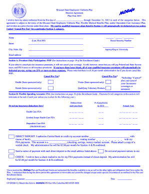 Missouri State Employees Cafeteria Plan Election Agreement