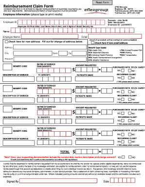 Reimbursement Claim Form