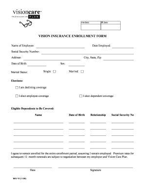 Vision Insurance Enrollment Form