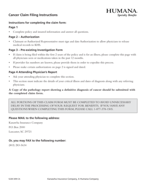 Cancer Claim Form