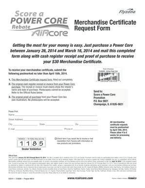 Merchandise Certificate Request Form