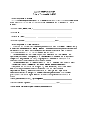 Code of Conduct Signature Form