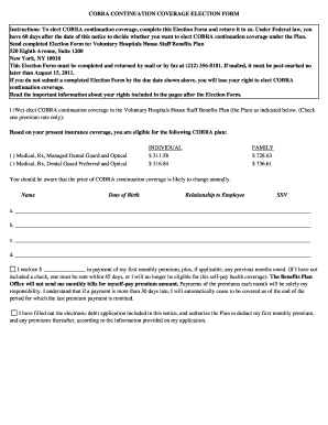 COBRA Continuation Coverage Election Form
