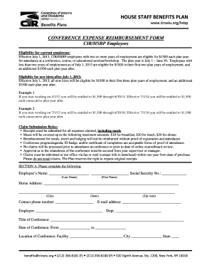 Cir form - CONFERENCE EXPENSE REIMBURSEMENT FORM - cirseiu