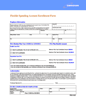 Flexible Spending Account Enrollment Form