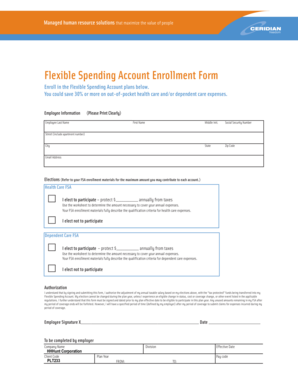 Flexible Spending Account Enrollment Form