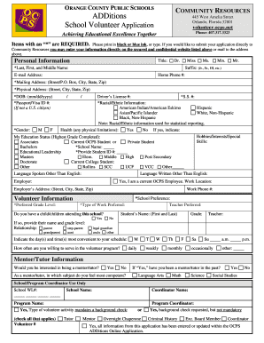 Volunteer log sheet - additions ocps