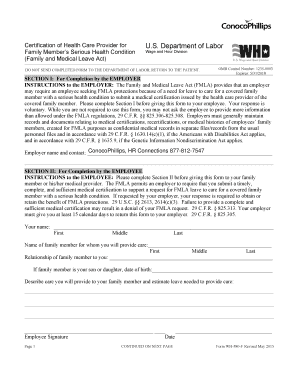 Family Member’s Serious Health Condition Certification