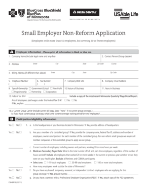Small Employer Non-Reform Application