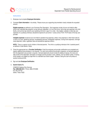 Dependent Care Reimbursement Form