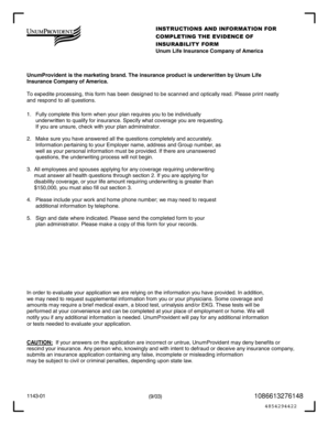 Unum Life Insurance Application Form