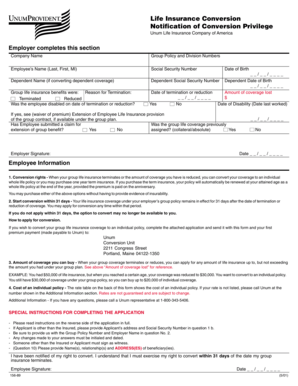 Life Insurance Conversion Notification